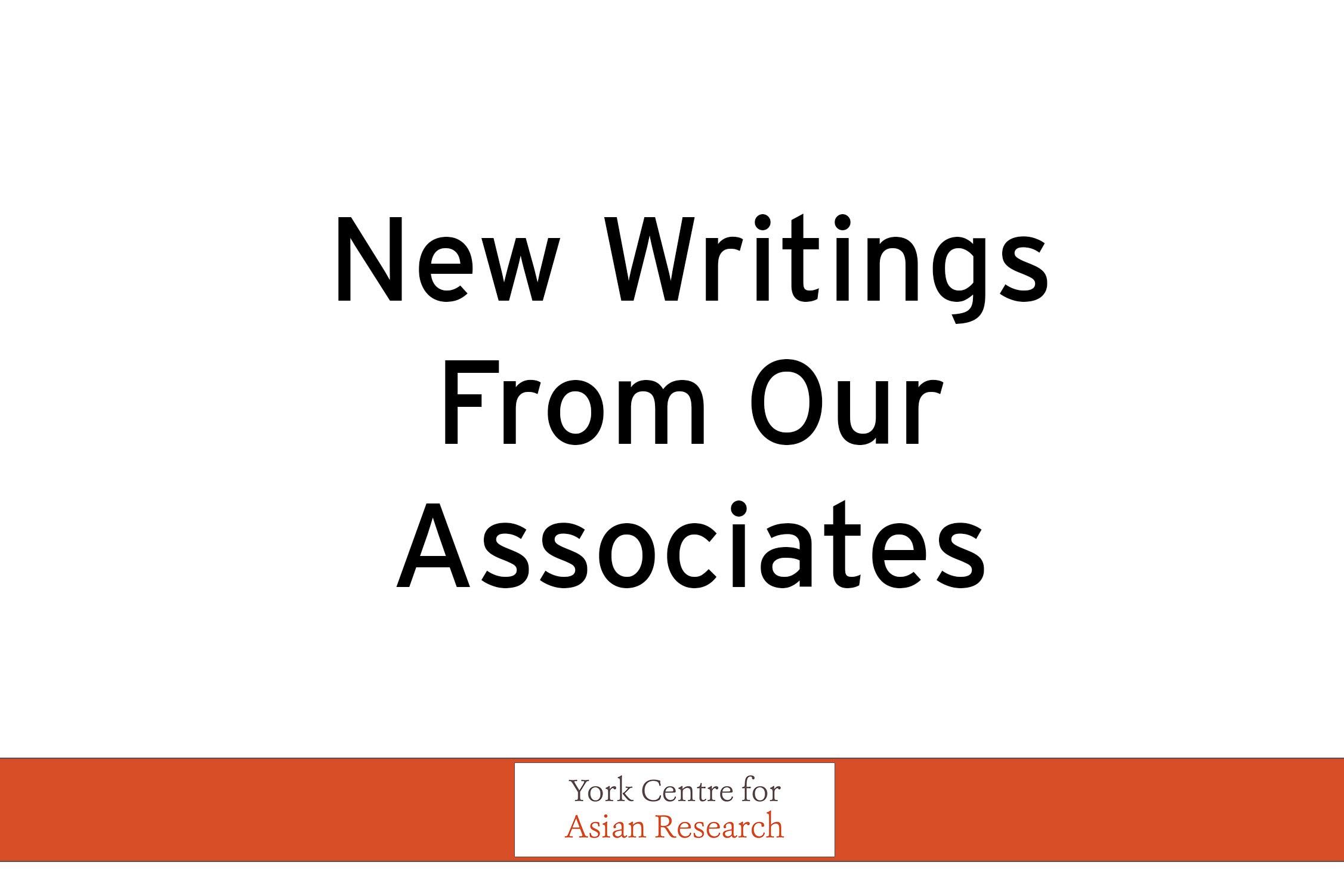 New Writing From Our Associates