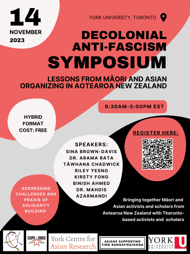 Decolonial Anti-fascism Symposium: Lessons from Māori and Asian organizing in Aotearoa New Zealand on 14 November 2023