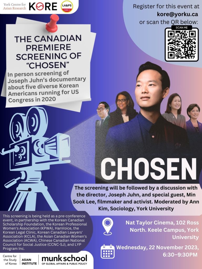 Poster for Canadian premiere screening of Chosen on 22 November 2023